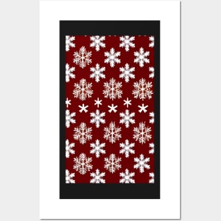 snowflakes pattern Posters and Art